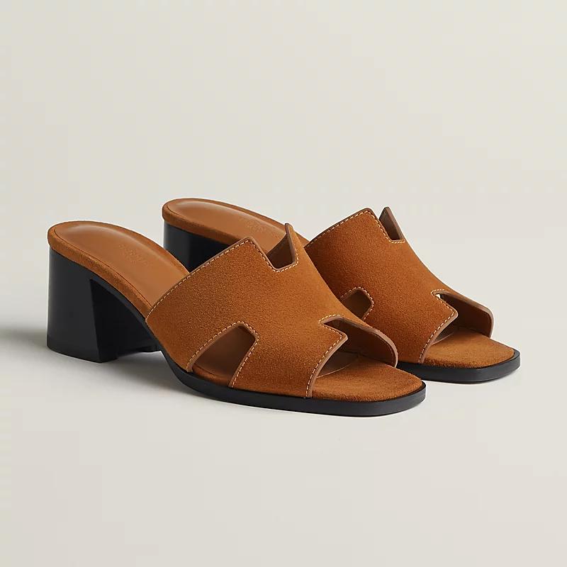 Giày Hermes Helia 60 Sandal Nữ Nâu